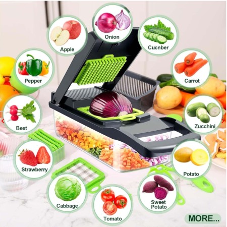 ১৬ ইন ১ মাল্টি-ফাংশনাল ভেজিটেবল চপার – রান্নার আসল সহকারী