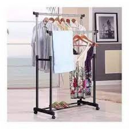 Folding Double Clothes and Shoe Rack 