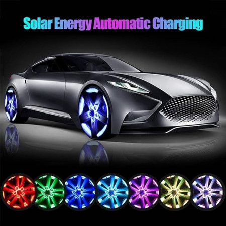 Solar Energy Car Flashing Light, Waterproof LED Rims Lighting