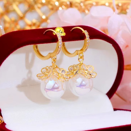 2024 New Fashion Women's Pearl Zircon Flower