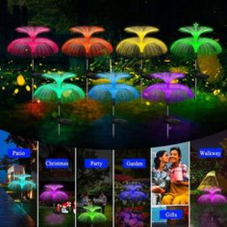 (05 pes) LED Solar Firework Lamp Outdoor Garden